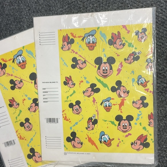 Mickey and Friends Vintage Book Covers Mickey Mouse Disney 90s 2 packs - Picture 2 of 4